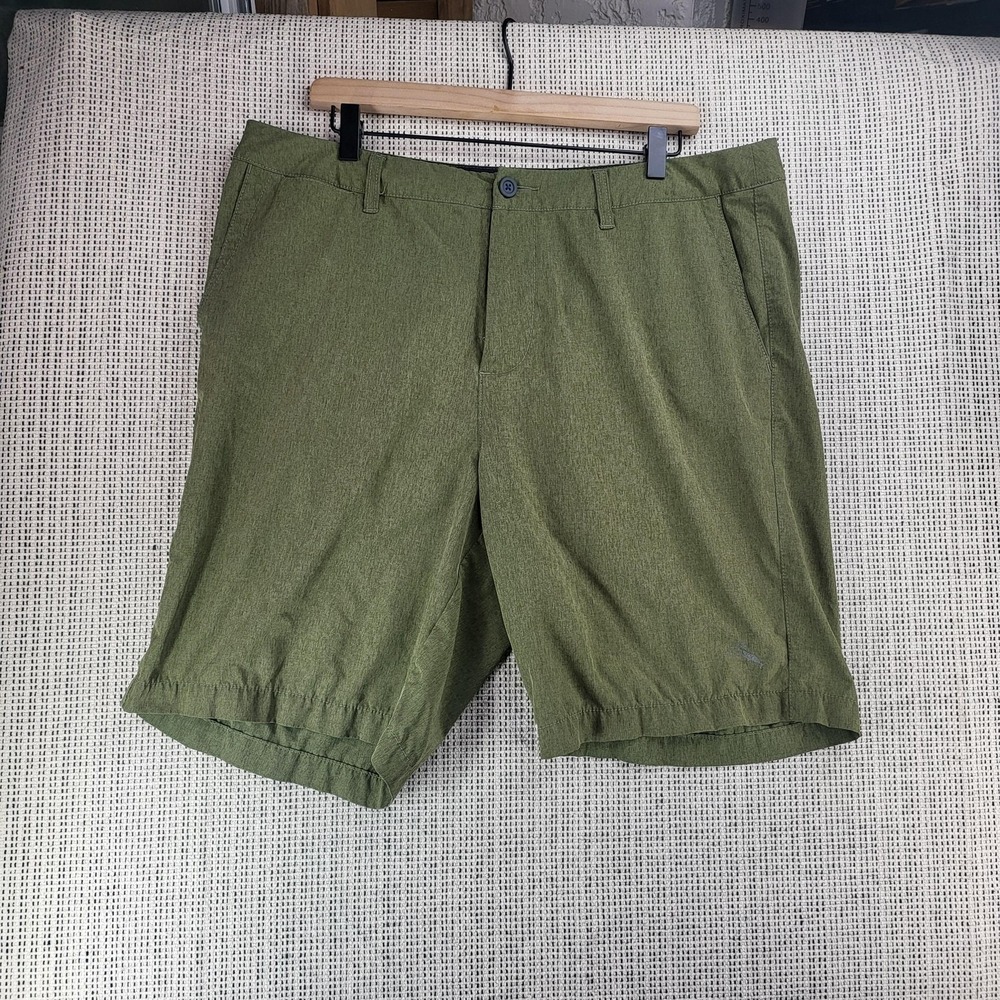 Tommy Bahama Shorts Mens 36 Green Flat Front Casual Zip Fly Pockets Marlin Logo
